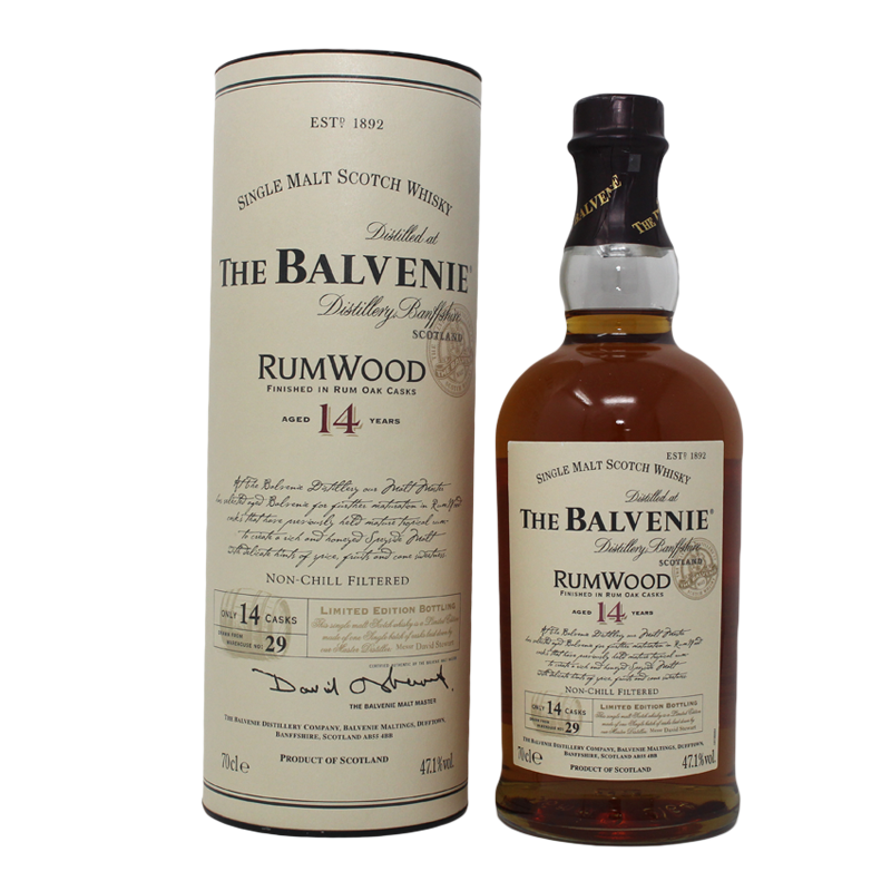 Balvenie 14 Years Rum Wood Finished Single Malt Scotch Whisky  0,7L