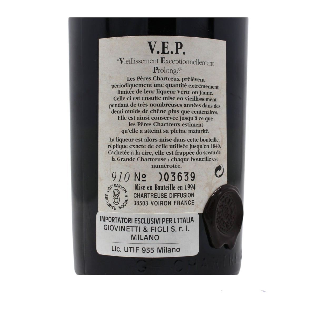 Chartreuse V.E.P. 1994 Produit De France 1,0 L