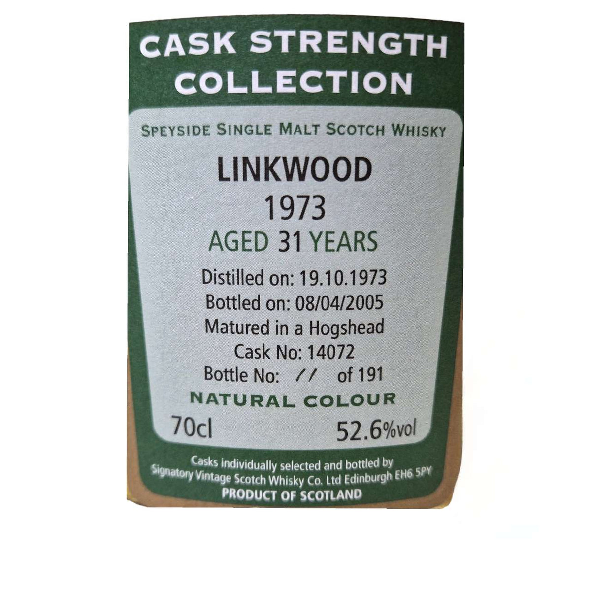 Linkwood 1973 Signatory Vintage Cask Strength Collection 0,7 L