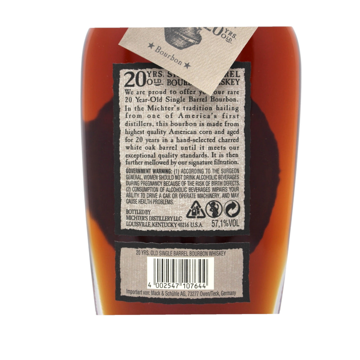 Michter's 20 Years Old Single Barrel Bourbon Release ( 2015 ) 0,7 L