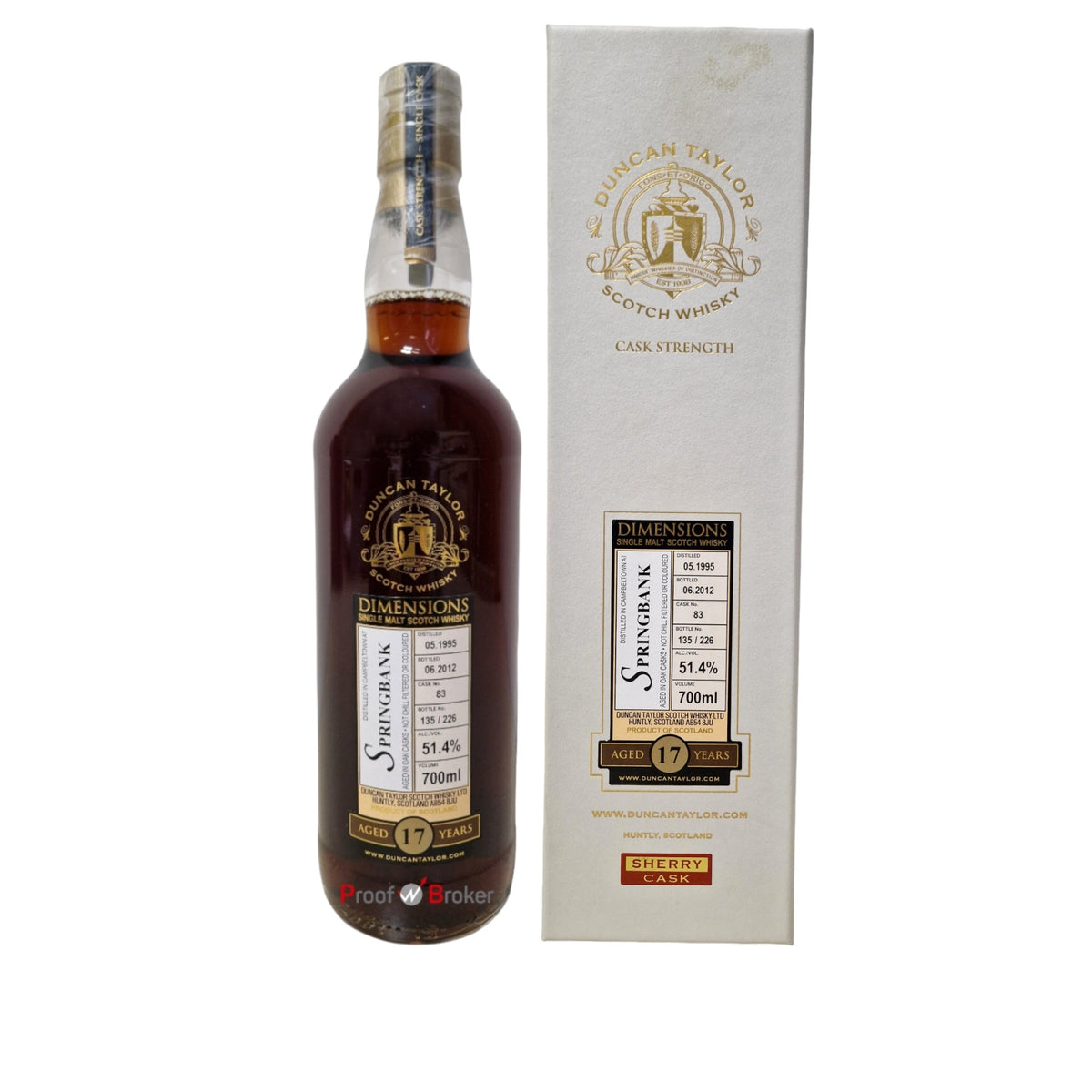 Springbank 17 Years Old 1995  Dimensions Duncan Taylor 0,7 L
